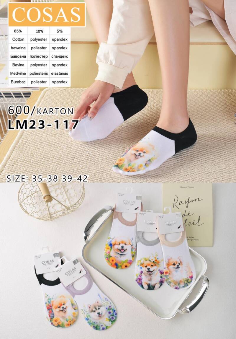 Stopki damskie Roz 35-42, Mix kolor Paczka 40 szt